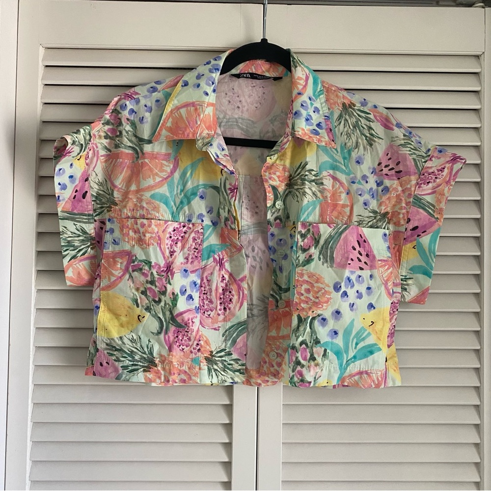 Zara Multicolor Abstract Print Shirt sz. S